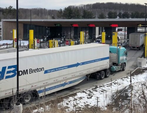 Canadian truckers block highway at US border to protest Covid vaccine mandates